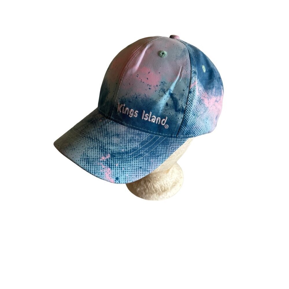Kings Island Tie-Dye Adjustable Baseball Cap Blue & Pink By J Hats